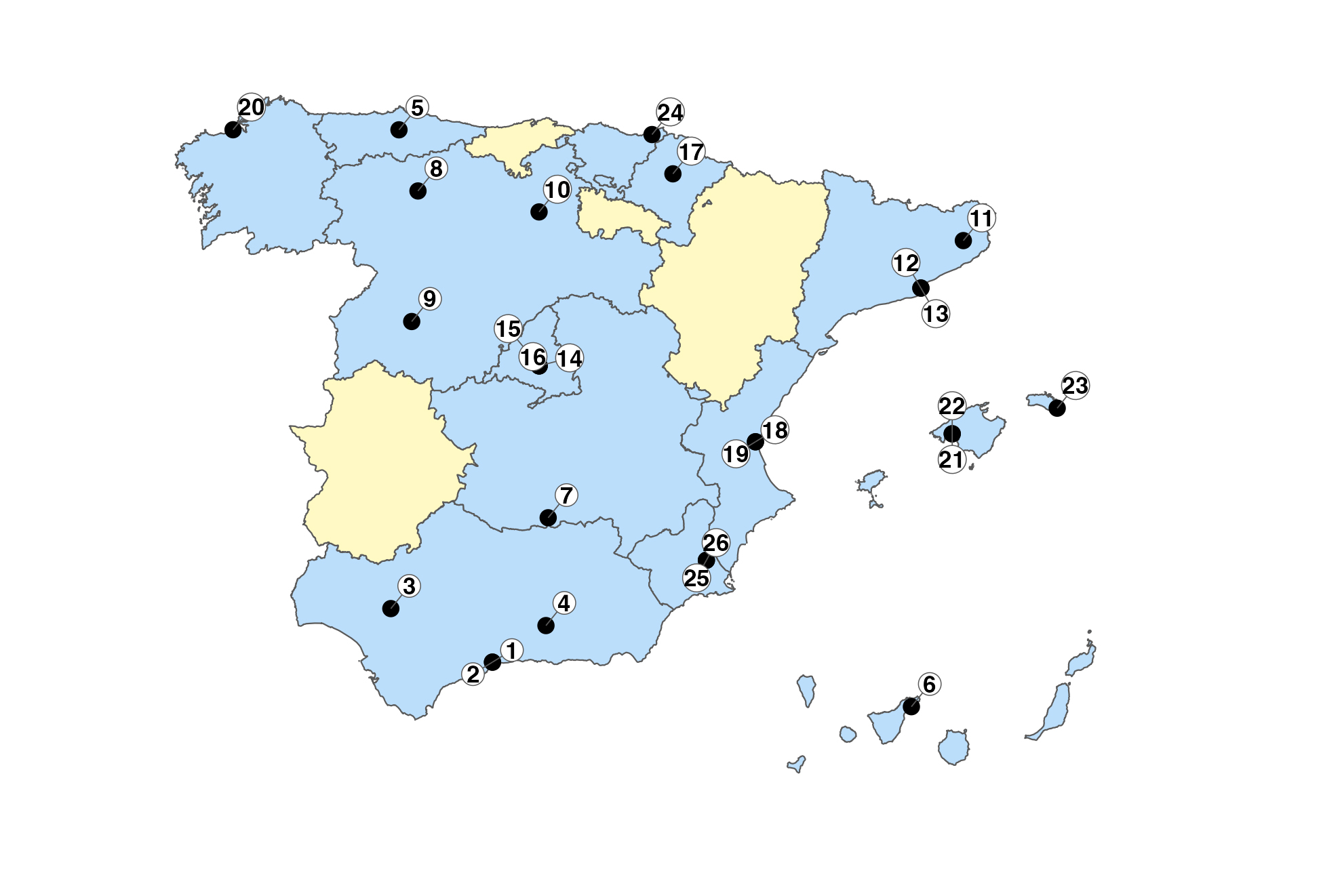 Mapa por comunidades